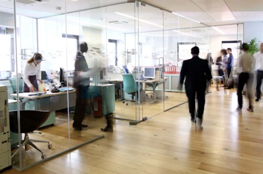 Modern office environment where AV specialists support installations and projects for organisations