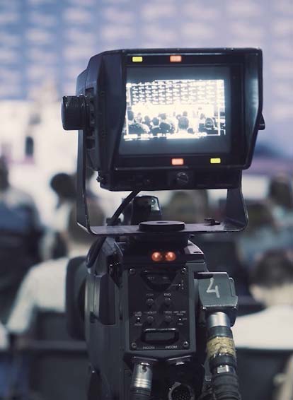 AV equipment being used during an event or live broadcast