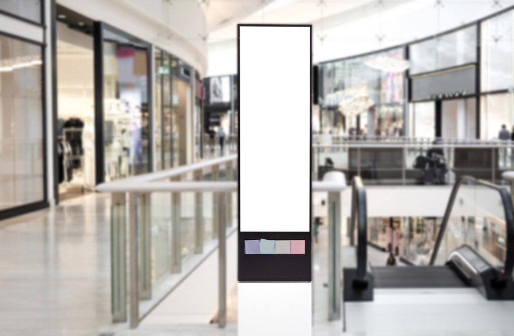 Digital signage within a commercial shopping environment