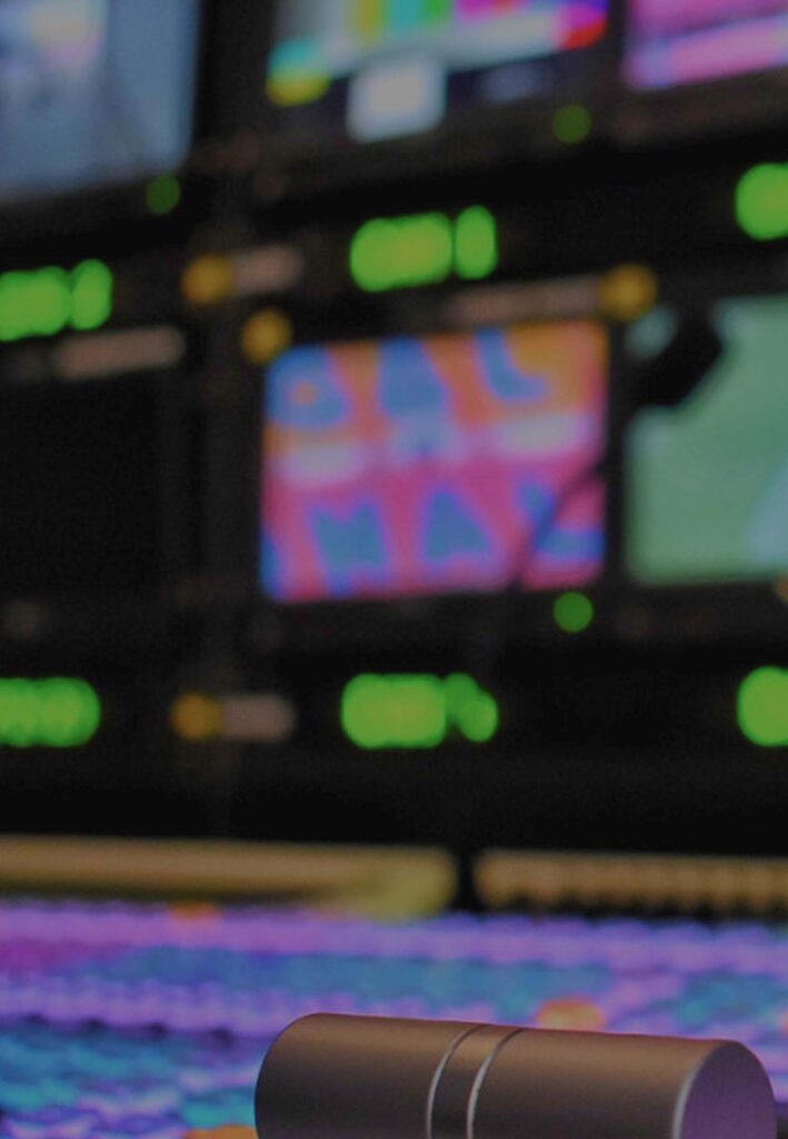 Professional broadcast and AV systems monitored in a controlled technical environment